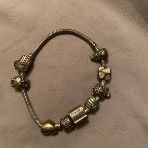 Pandora bracelet with 8 charms